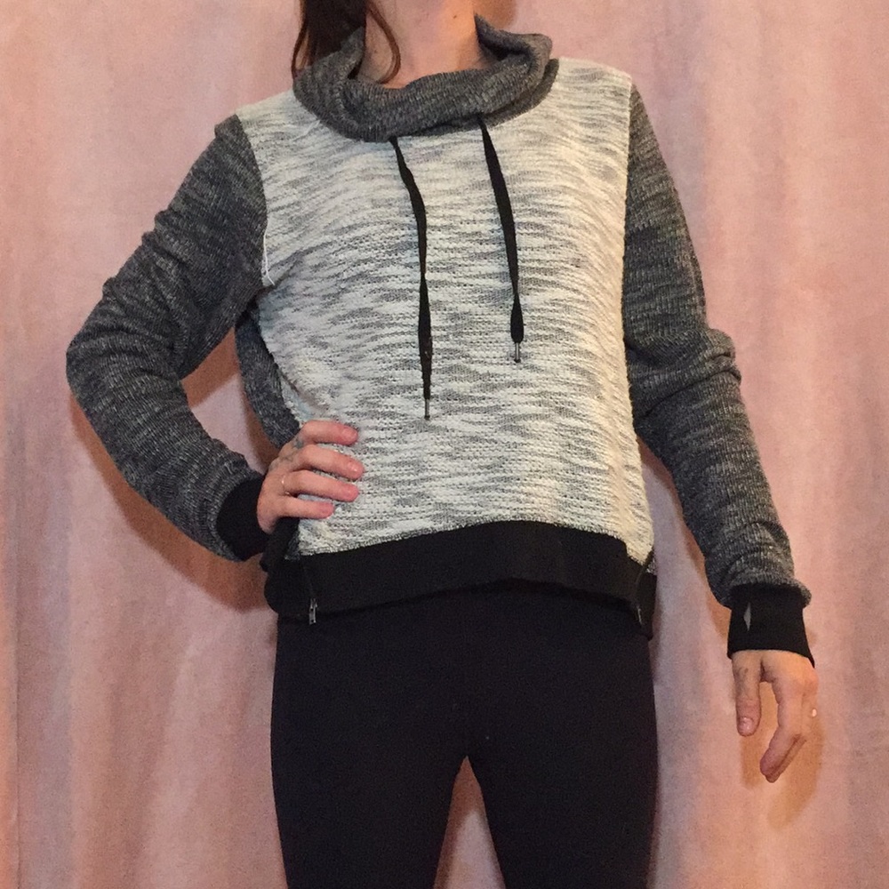 Zipper woven sweatshirt